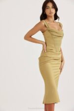 House of CB одећу 68JT459 наталиа миди хаљина од сатенског корзета - Image 11