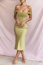 House of CB одећу 68JT459 наталиа миди хаљина од сатенског корзета - Image 4