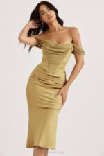 House of CB одећу 68JT459 наталиа миди хаљина од сатенског корзета - Image 10