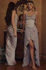 House of CB одећу 68JT49 Виенне сиви сатенски корзет испод груди - Image 6
