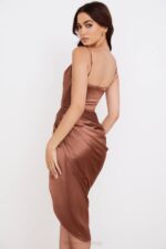 House of CB одећу 68JT535 рева тоффее сатенска балконска корсет хаљина - Image 14