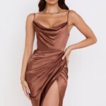 House of CB одећу 68JT535 рева тоффее сатенска балконска корсет хаљина