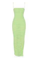 House of CB одећу 68JT544 форнарина лајм органза мрежаста макси хаљина - Image 5