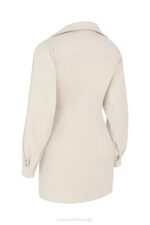 House of CB одећу 68JT548 јулиетта беж хаљина од ланеног изреза - Image 5