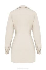 House of CB одећу 68JT548 јулиетта беж хаљина од ланеног изреза - Image 6