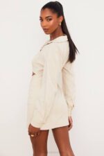 House of CB одећу 68JT548 јулиетта беж хаљина од ланеног изреза - Image 10