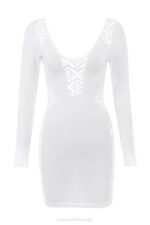 House of CB одећу 68JT574 алана бела растезљива мини хаљина - Image 5