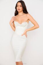 House of CB одећу 68JT577 мирна слип хаљина од слоноваче - Image 13