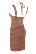 House of CB одећу 68JT581 талиа тоффее корсет миди хаљина - Image 7