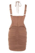 House of CB одећу 68JT581 талиа тоффее корсет миди хаљина - Image 8