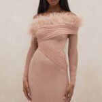 House of CB одећу 68JT589 наира блусх мрежаст корсет хаљина