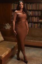 House of CB одећу 68JT598 аина тан цут оут бандаге миди хаљина - Image 13