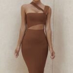 House of CB одећу 68JT598 аина тан цут оут бандаге миди хаљина