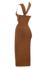House of CB одећу 68JT598 аина тан цут оут бандаге миди хаљина - Image 5