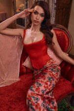House of CB одећу 68JT62 рафа сцарлет сатенски парангал корзет - Image 16