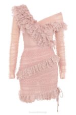 House of CB одећу 68JT632 кислица руменило чипкана мини хаљина - Image 5