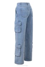 House of CB одећу 68JT639 риа плаве испране услужне фармерке - Image 7