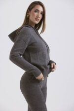 House of CB одећу 68JT650 јионни дуксерица са капуљачом од мешавине угља од кашмира - Image 7