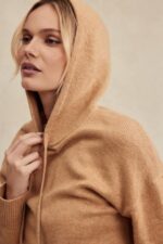House of CB одећу 68JT651 џионни капуљача од кашмира од мешавине камила - Image 6