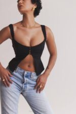 House of CB одећу 68JT664 ноура црни врх од чипке - Image 15