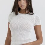 House of CB одећу 68JT672 ивес бели плетени топ