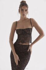 House of CB одећу 68JT686 јацинта топ од црне чипке - Image 6