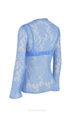 House of CB одећу 68JT707 Пхоебе плава чипкана кравата предњи врх - Image 6