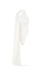 House of CB одећу 68JT710 фаррах боди од сатенског омотача боје слоноваче - Image 7