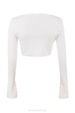 House of CB одећу 68JT712 елоисе урезани кардиган боје слоноваче - Image 7