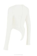 House of CB одећу 68JT719 даница бели боди са изрезом - Image 11