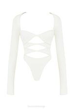 House of CB одећу 68JT719 даница бели боди са изрезом - Image 10