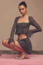 House of CB одећу 68JT722 атхена схадов плутајући горњи део са дугим рукавима - Image 13