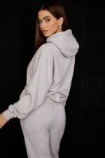 House of CB одећу 68JT725 хало светло сива превелика дуксерица - Image 11