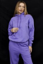 House of CB одећу 68JT727 хало љубичаста превелика дуксерица - Image 2