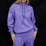 House of CB одећу 68JT727 хало љубичаста превелика дуксерица