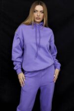 House of CB одећу 68JT727 хало љубичаста превелика дуксерица
