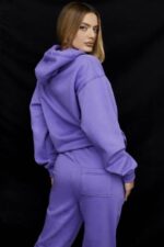 House of CB одећу 68JT727 хало љубичаста превелика дуксерица - Image 6