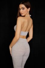 House of CB одећу 68JT731 јолене овсена каша ребраста плетена бралетта - Image 6