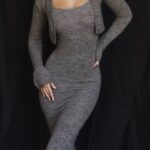 House of CB одећу 68JT732 андие браон лапор плетени скраћени кардиган