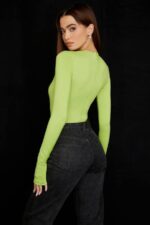 House of CB одећу 68JT736 естрелле боди зелене боје са изрезом - Image 5