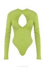House of CB одећу 68JT736 естрелле боди зелене боје са изрезом - Image 7