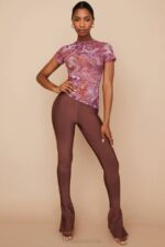 House of CB одећу 68JT750 клауди љубичаста ковитлачка асиметрична мајица - Image 4