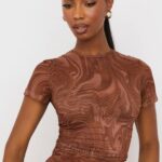 House of CB одећу 68JT751 асиметрична мајица са штампом Цлаудие Цоцоа