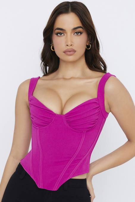 house_of_cb_d0bed0b4d0b5d19bd183_68jt75_d0b4d0b0d0bdd0b0_d0b3d0bed180d19ad0b8_d0b4d0b5d0be_d0bad0bed180d0b7d0b5d182d0b0_d181d0b0.jpg House of CB одећу 68JT75 дана горњи део корзета са костима боје фуксије - Image 1
