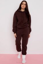 House of CB одећу 68JT761 хало чоколадна јакна с капуљачом - Image 7