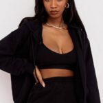 House of CB одећу 68JT768 сторм инк патентни затварач кроз дуксерицу