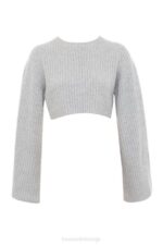 House of CB одећу 68JT771 Схана сиви велики ребрасти џемпер - Image 2