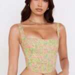 House of CB одећу 68JT77 мак старински цветни корзет