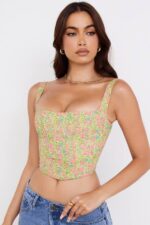 House of CB одећу 68JT77 мак старински цветни корзет - Image 6