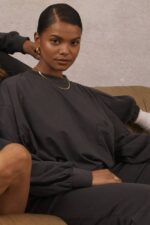 House of CB одећу 68JT784 слој дугих рукава од угља - Image 14